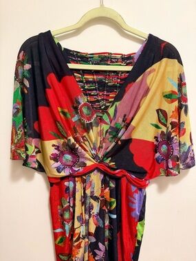 Anthropologie Floral V-Neck Maxi Dress